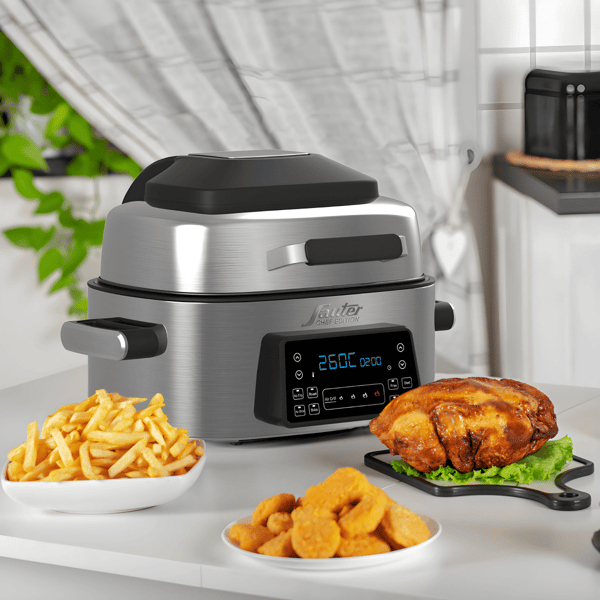 Powerful Stainless Steel Electric Grill SAUTER with 7 Programs