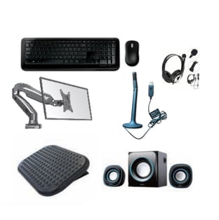 מארז עבודה מהבית עם ציוד היקפי ארגונומי