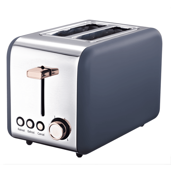 Navy Gray Stainless Steel Toaster 850W