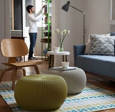 פופים סרוגים - פתרון מושלם לאזור ישיבה