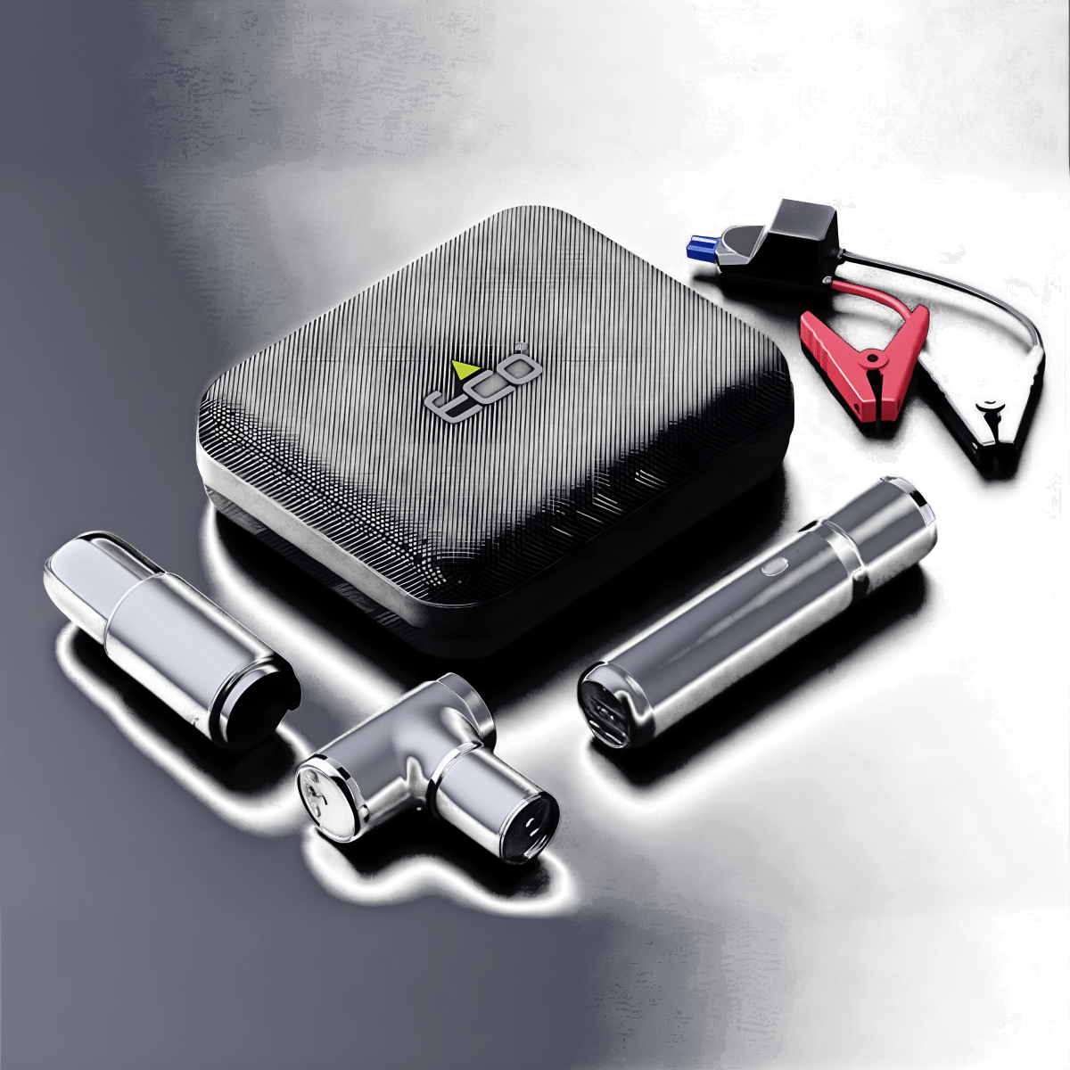 מכשיר 5 ב-1 לרכב ECO: בוסטר, סוללת גיבוי, משאבת אוויר ועוד