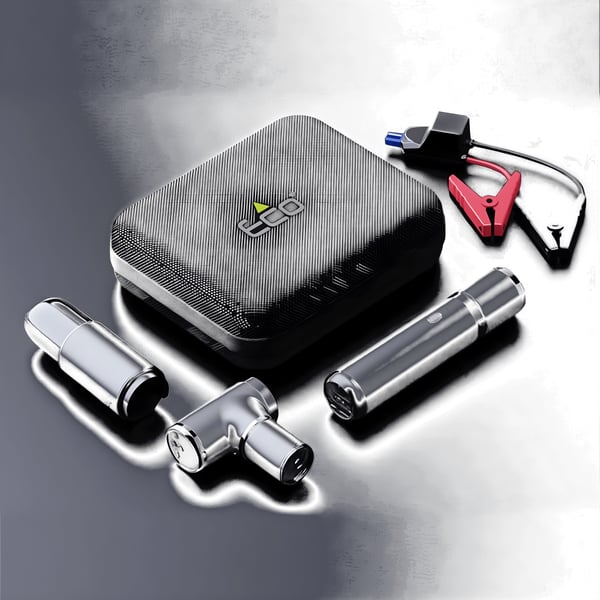 מכשיר 5 ב-1 לרכב ECO: בוסטר, סוללת גיבוי, משאבת אוויר ועוד