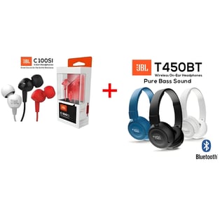 בנדל של אוזניות עלית הכוללות בלוטוס וחוט JBL