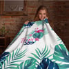 full color print coral fleece blanket