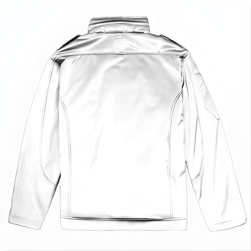 מעיל סופטשל בצבע שחור בסגנון צבאי