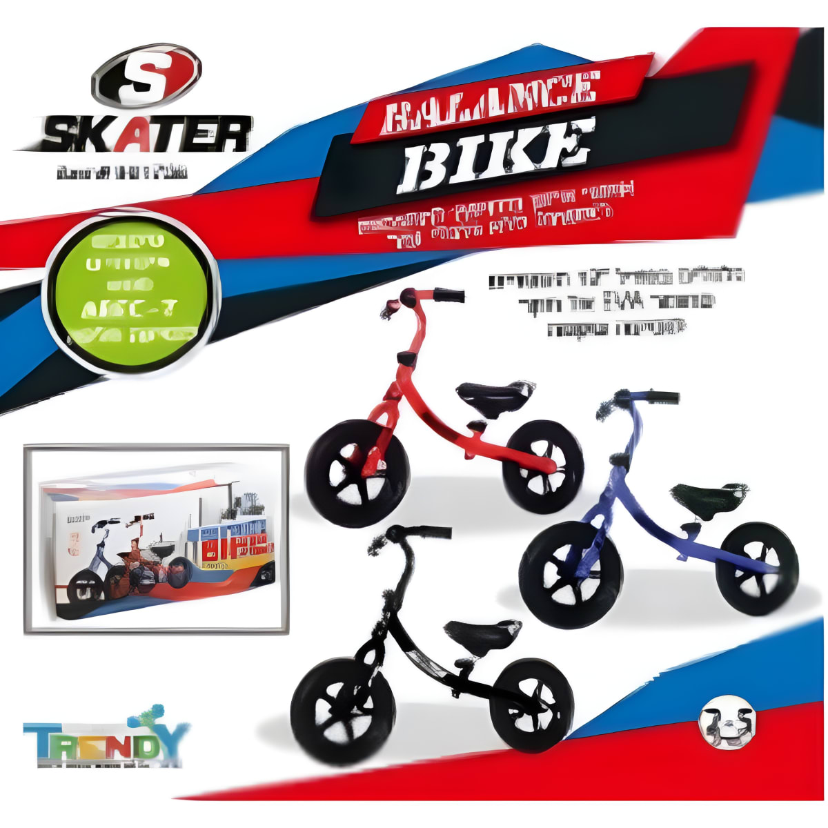 אופני איזון לילדים עם גלגלי EVA בגודל 12" ראשים