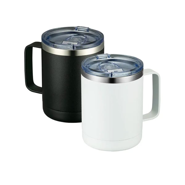 ספל נירוסטה תרמי שתי שכבות עם ידית מתכת