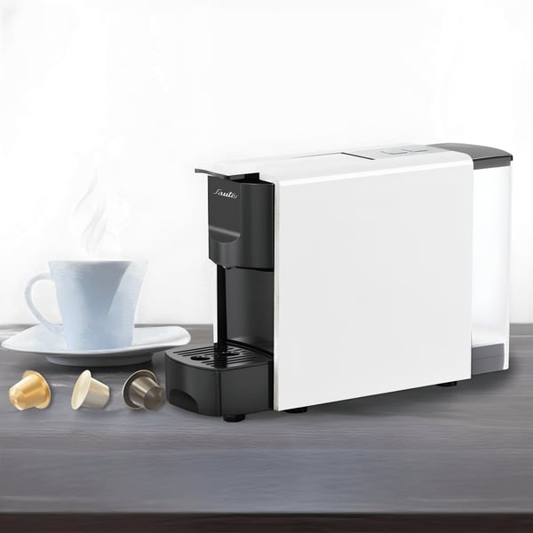 מכונת קפה קומפקטית 1000W מבית Sauter בצבע לבן