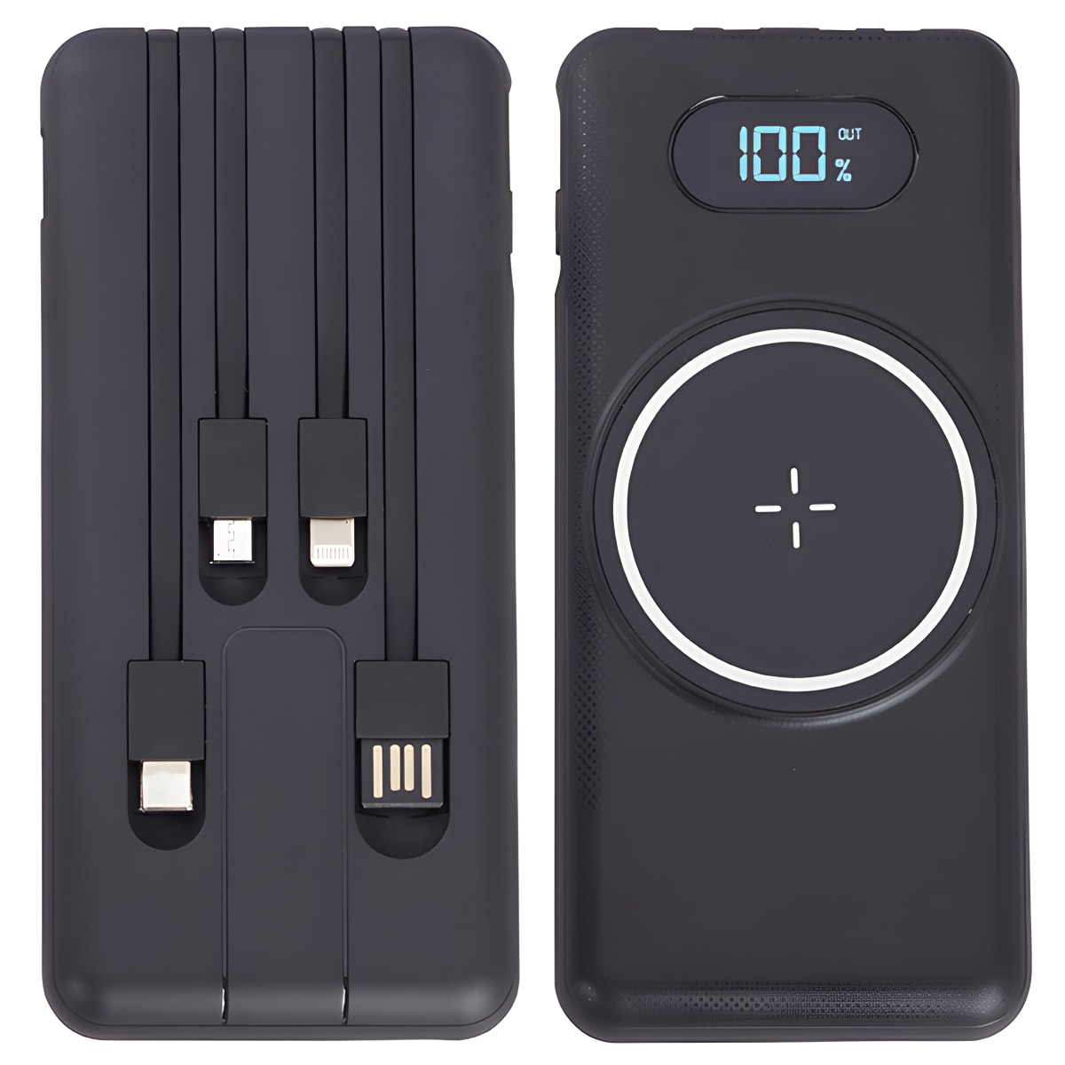 פאוור בנק למכשירים ניידים עם סוללה 10,000mAh ומטען אלחוטי 15W