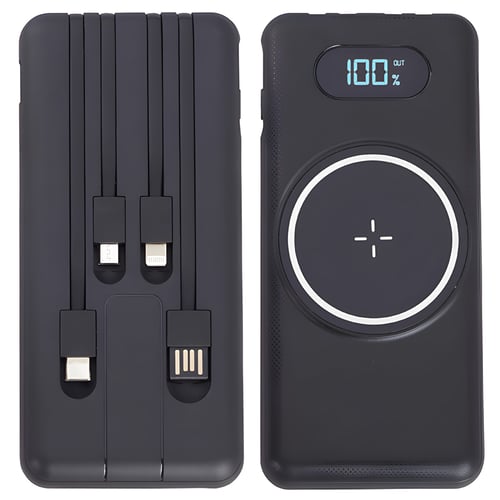 פאוור בנק למכשירים ניידים עם סוללה 10,000mAh ומטען אלחוטי 15W