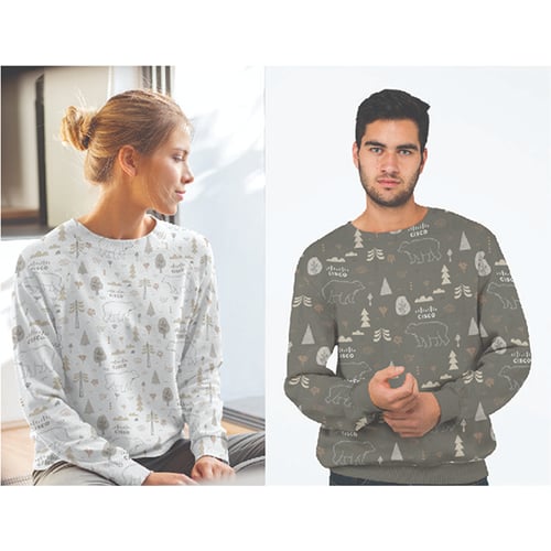 חולצת ננו פייבר שרוול ארוך ומיתוג צבעוני Allover