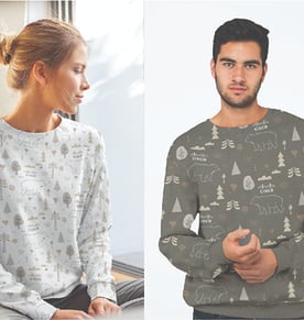 חולצת ננו פייבר שרוול ארוך ומיתוג צבעוני Allover