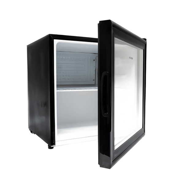 50-Liter Black Mini Bar Fridge with Double Glass Door