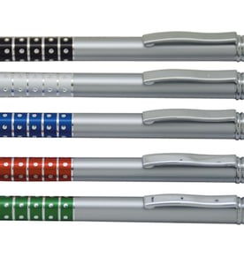 עט פלסטיק עם קליפס מתכתי ואבני יהלום - מתנה עסקית מעודנת