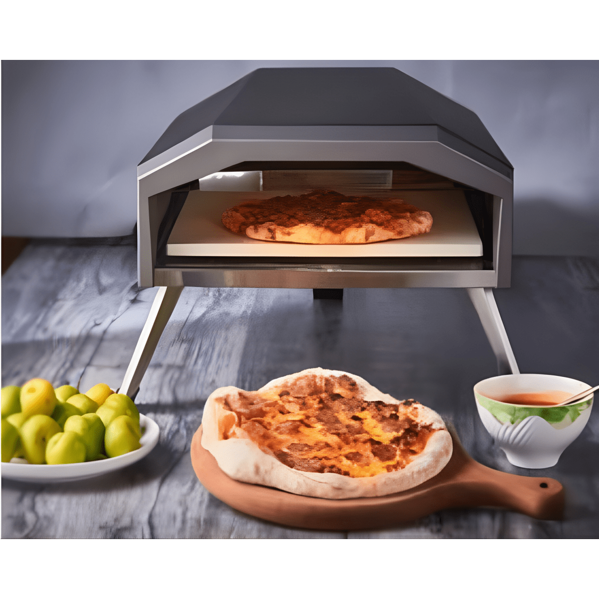 טאבון גז נייד 13 אינץ' עם אבן שמוט ועוצמת חום 550° מבית SIRIUS LIVING