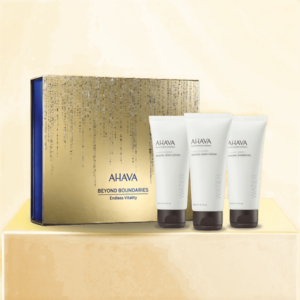 Mineral Skincare Set for Women with Hand Cream, Shower Gel, and Serum by AHAVA