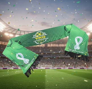 צעיף אוהדים דו־צדדי מבד דרייפיט - הדפסה מלאה בהתאמה אישית