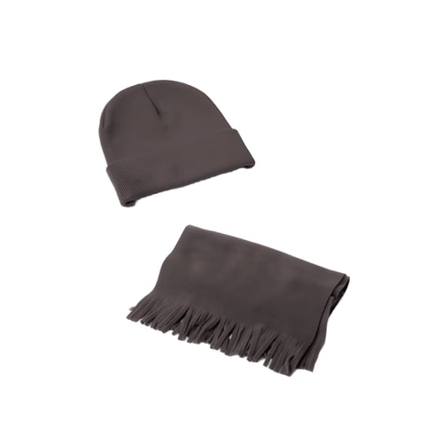 סט חורף אופנתי: כובע וצעיף מצמר סינטטי בתיק איכותי