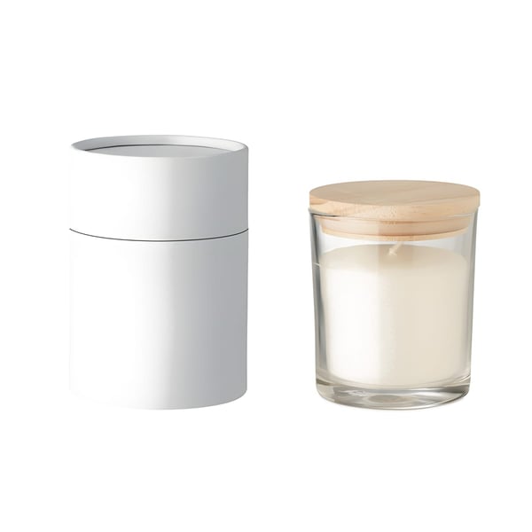 Vanilla Scented Glass Candle with Bamboo Lid