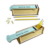 Wooden Pencil Case with Pencils and Colorful Branding