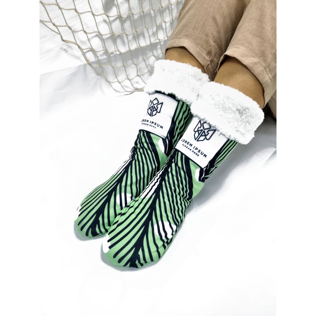 גרביים דו שכבתיות נוחות מדמוי צמר ודמוי כותנה - מידה אוניברסלית