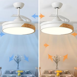 מאוורר תקרה חכם עם כנפיים נסתרות ותאורת LED CCT