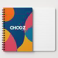 A5 Spiral Notebook with a hard cover, custom-branded design