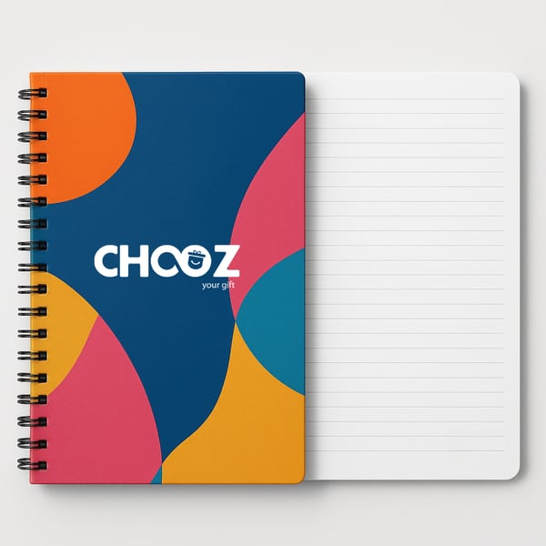 מחברת ספירלה A5 עם כריכה קשה ממותגת בעיצוב אישי