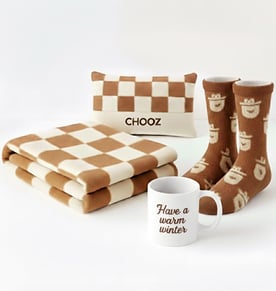 Branded Winter Comfort Pack for Home - Includes Socks, Fleece Blanket, Heating Pillow & mug