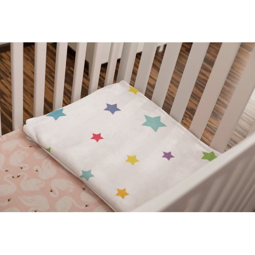 שמיכת פליז צבעונית למיטת תינוק - 70x70 ס"מ