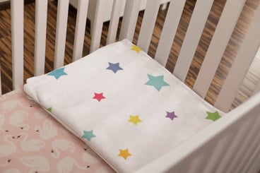 שמיכת פליז צבעונית למיטת תינוק - 70x70 ס"מ