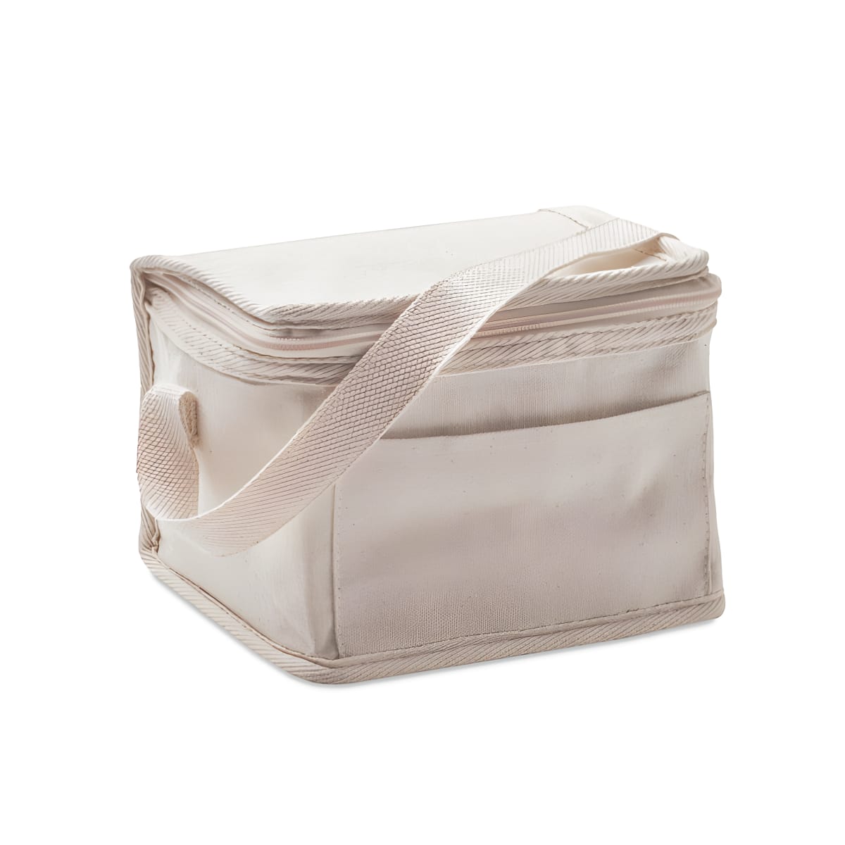 תיק קירור מבד כותנה לנשיאה עם כיס קדמי