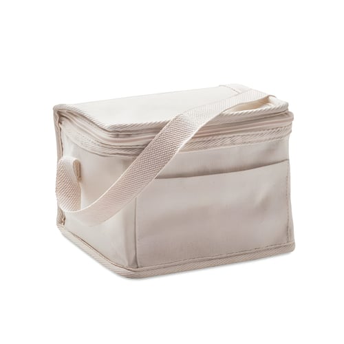 תיק קירור מבד כותנה לנשיאה עם כיס קדמי