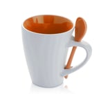 ספל קרמיקה עם כפית - מתנה עסקית מעוצבת