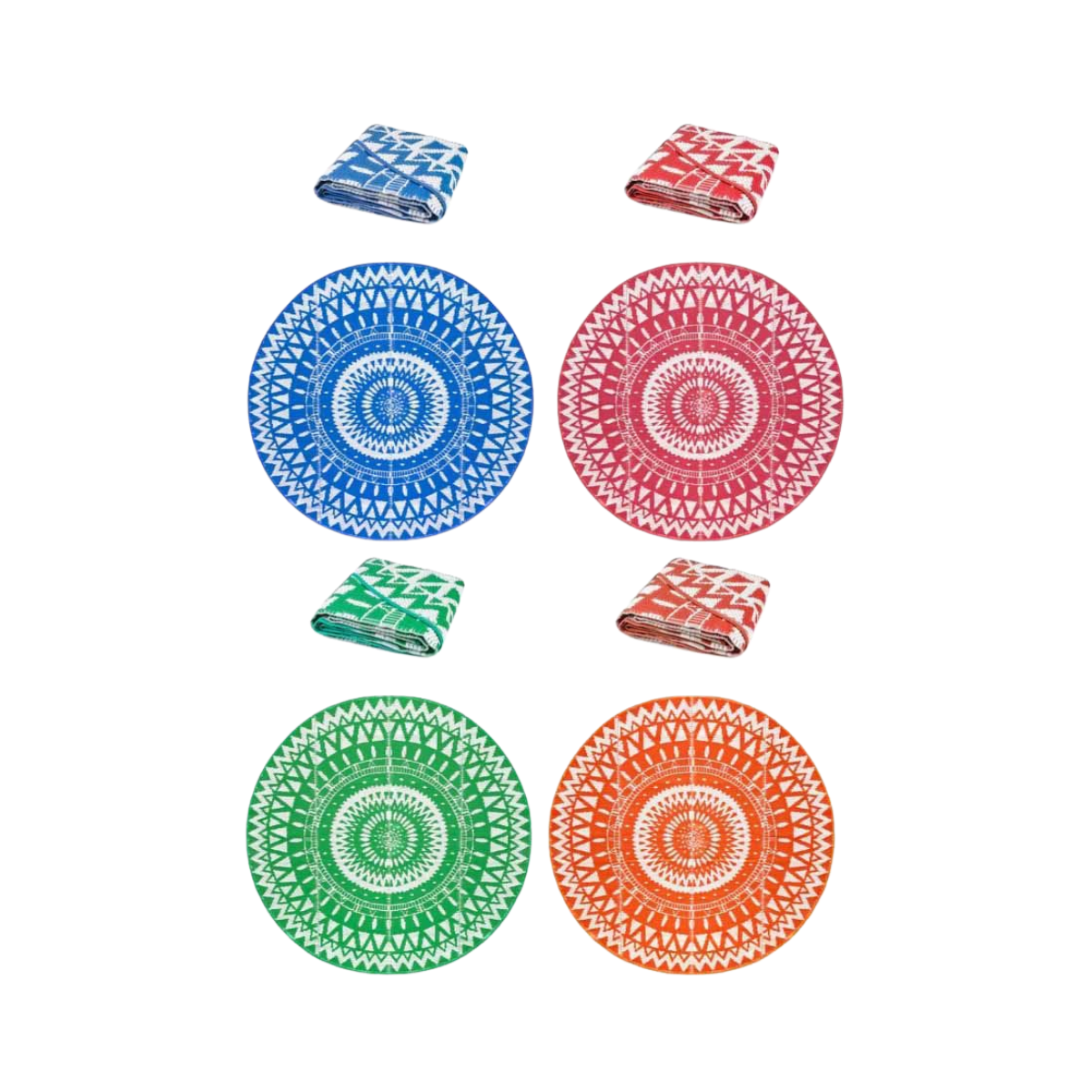 מחצלת חוף עגולה עם תיק נשיאה - קוטר 155 ס"מ