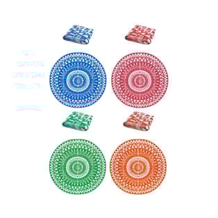 מחצלת חוף עגולה עם תיק נשיאה - קוטר 155 ס"מ