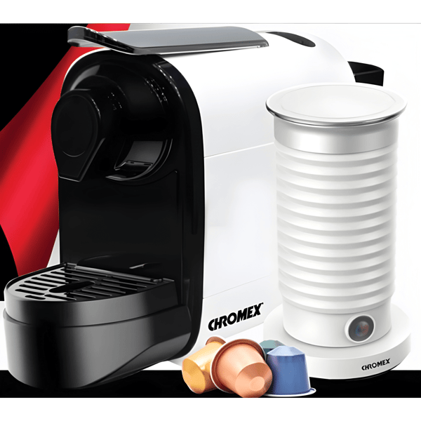 סט קפה יוקרתי עם מכונת אספרסו ומקציף חלב CHROMEX