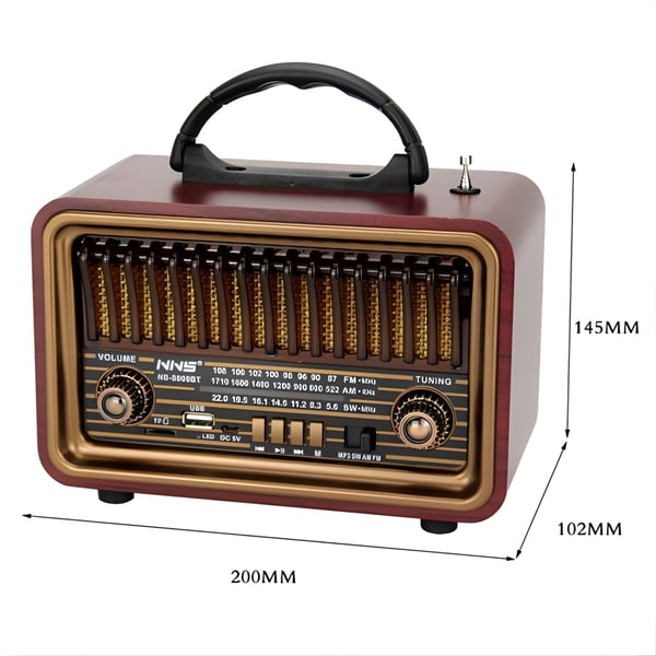 רדיו רטרו נייד עם יכולת קליטת FM/AM וכניסת USB