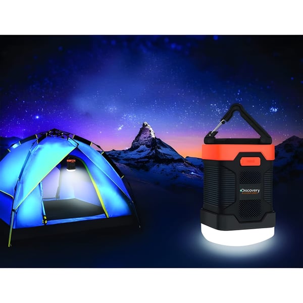 פנס קמפינג מתקדם וסוללה ניידת של Discovery