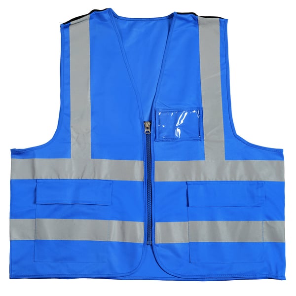 אפוד מפקח זוהר עם סגירת רוכסן ולוגו