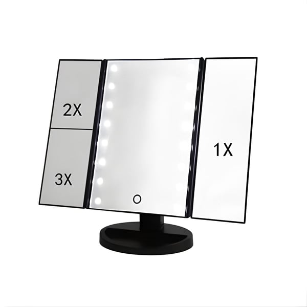 Desktop Makeup Mirror with Magnification and LED Light