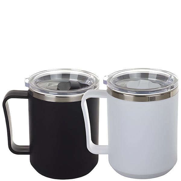 Stainless Steel Thermal Mug 350ml with Handle and Acrylic Lid
