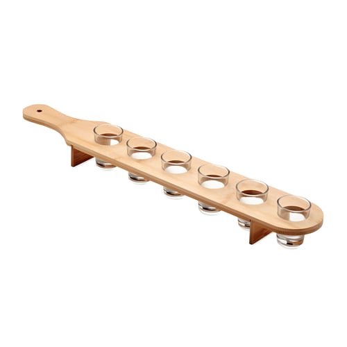 Set of 6 Shot Glasses on Bamboo Tray