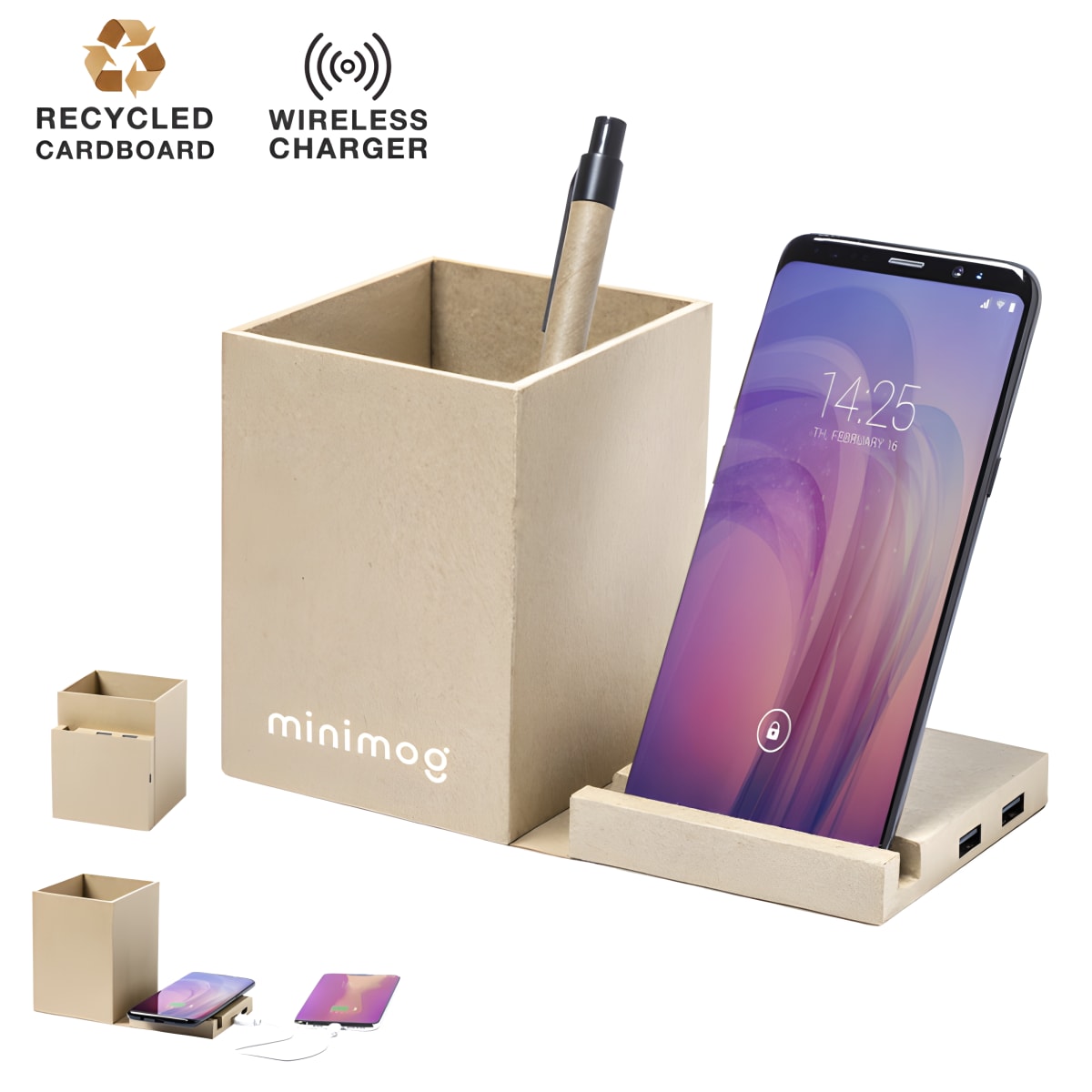 מעמד משרד פרימיום אקולוגי עם טעינה אלחוטית