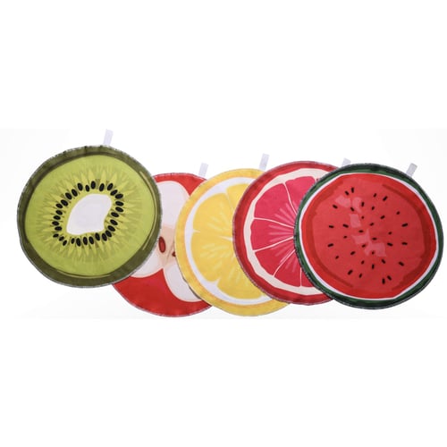Set of 3 Round Kitchen Towels with Fruit Design - Elevate Your Kitchen