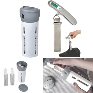 Travel Master Kit: Combined Bottle and Digital Luggage Scale