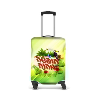 כיסוי מזוודה מבד עם הדפסה מלאה - מתאים למזוודה 24 אינץ'