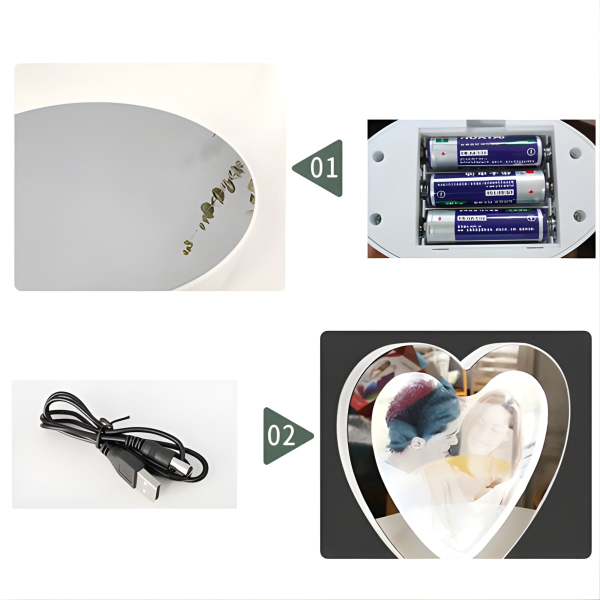 מסגרת מעוצבת לתמונה בצורת לב