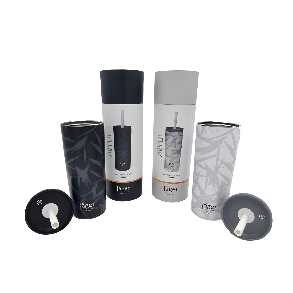 Jager Zupper - ספל טרמי פרימיום מנירוסטה בעיצוב חדשני עם מכסה וקש