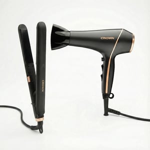 CROWN Hair Care Set with Powerful Dryer and Straightener